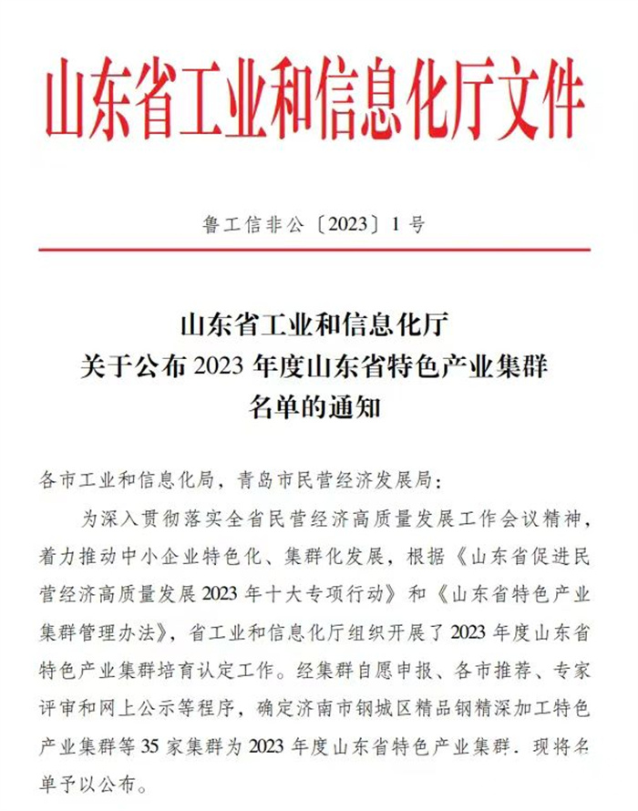 米博体育平台上榜！东营区这一产业集群获省级认定
